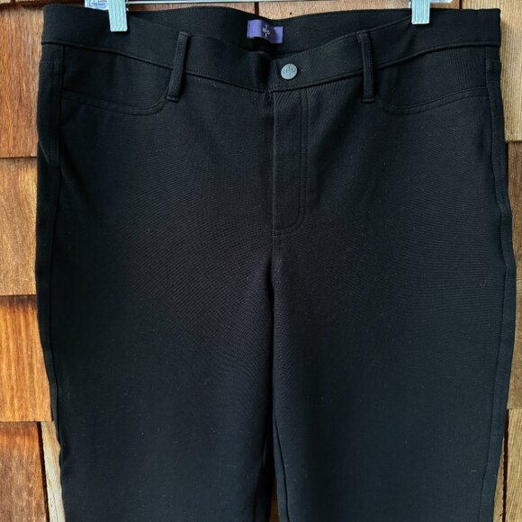 NWOT NYDJ Bold Black Ponte Knit Straight Leg Stretch Trouser in Women's 16 - Picture 2 of 10